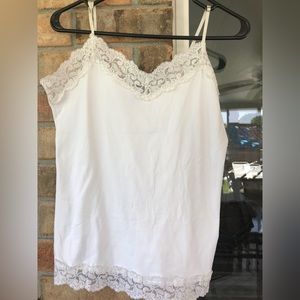 White House Black Market Large lace edged camisole